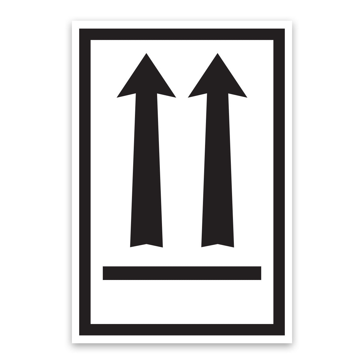 Black Arrows (Orientation) Handling Label - 75mm x 110mm - Rolls of 250