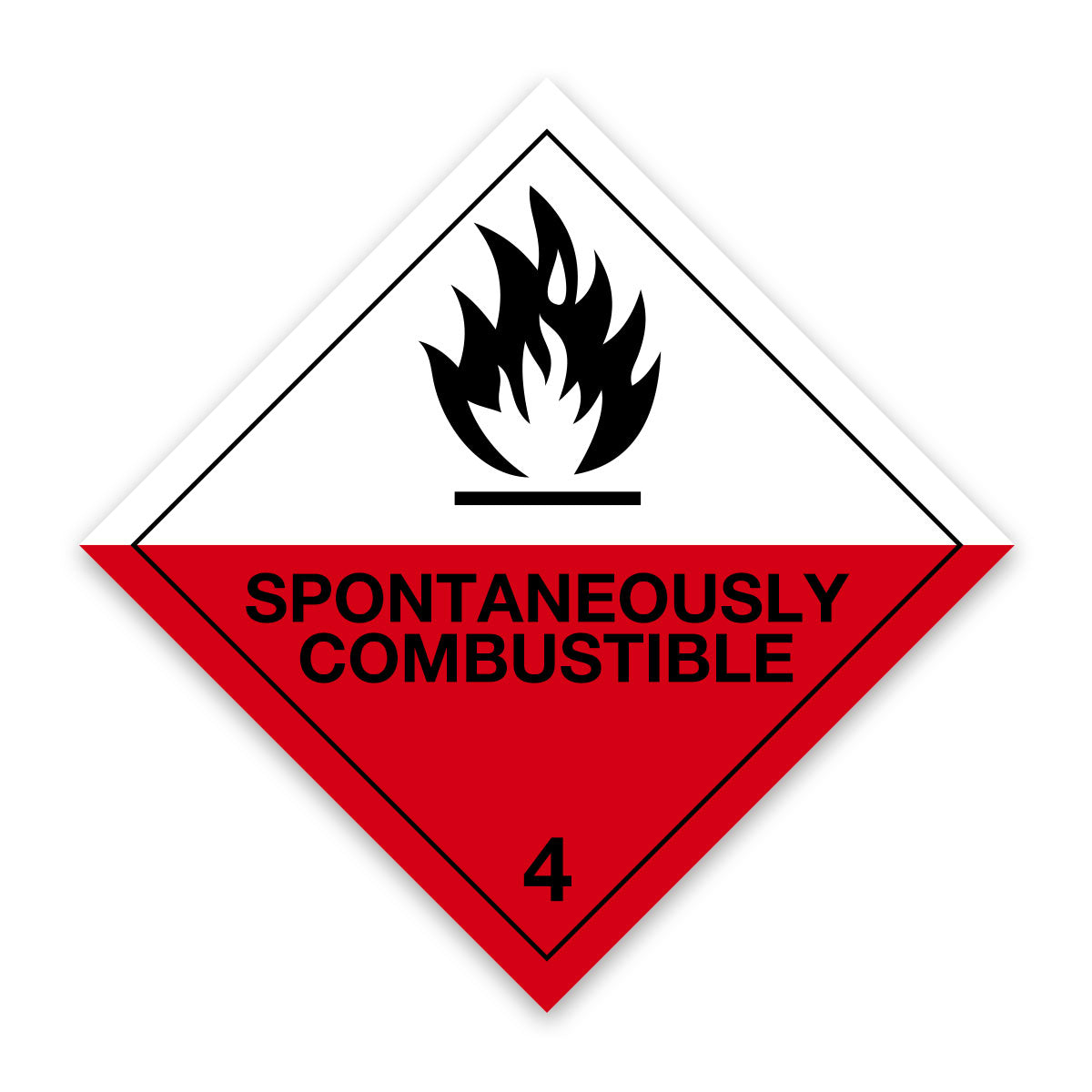 V4.2 Class 4 Spontaneously Combustibl Hazard Label