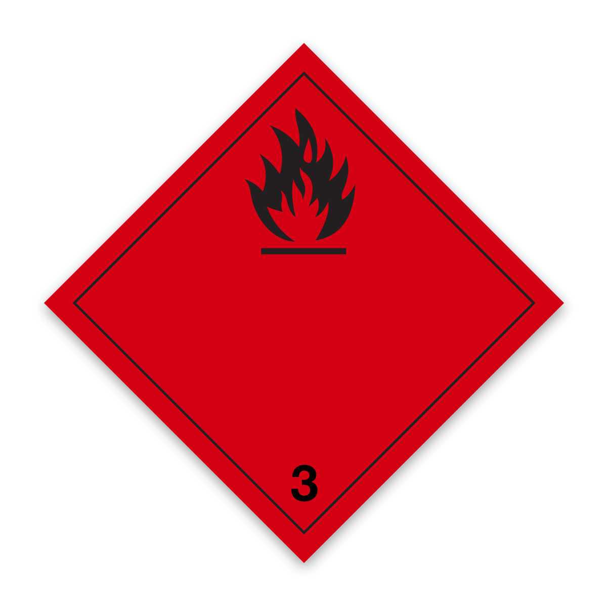 Class 3 Flammable Liquid 3 Placard/Container Label