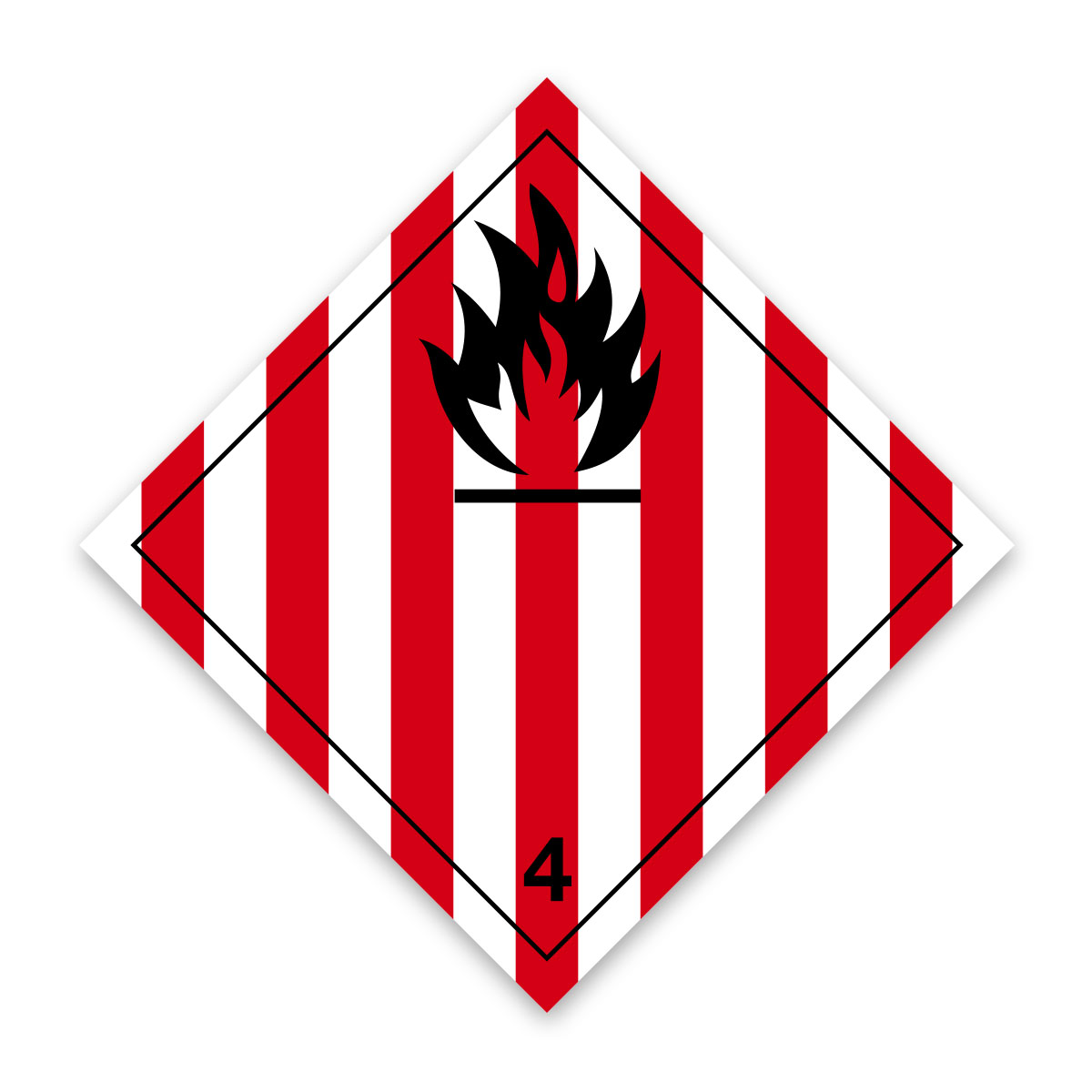 Class 4 Flammable Solid 4.1 Placard/Container Label