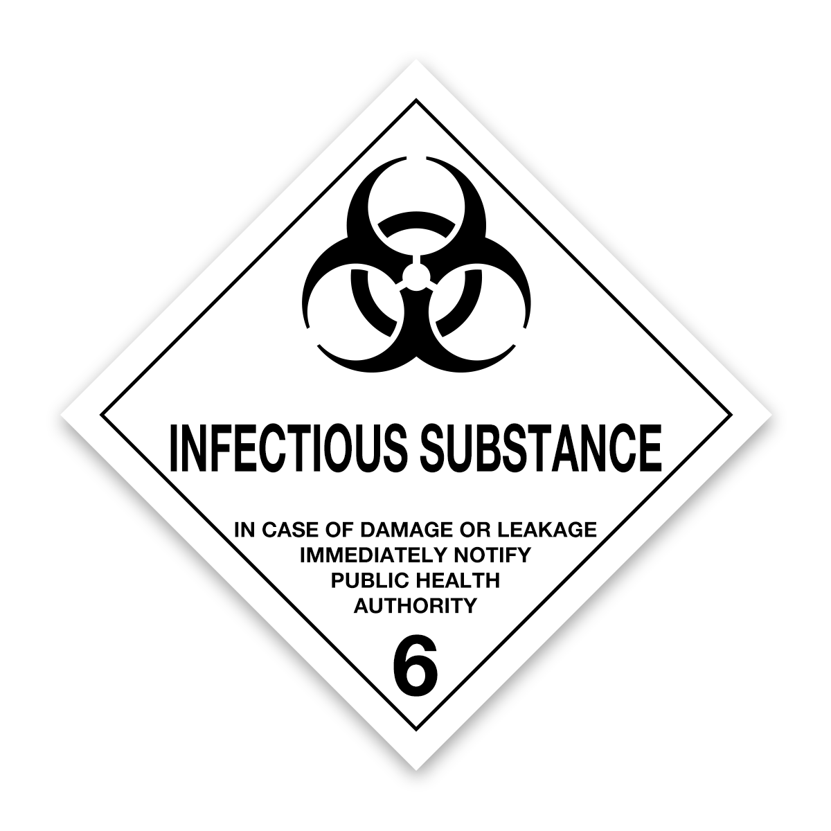 Class 6 Infectious Substances 6.2 Placard/Container Label