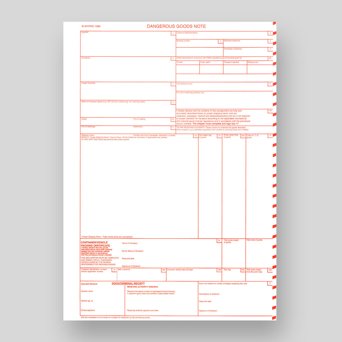 Dangerous Goods Notes