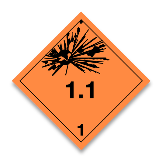Placard/Container Label 250mm x 250mm Class 1 Explosive 1.1