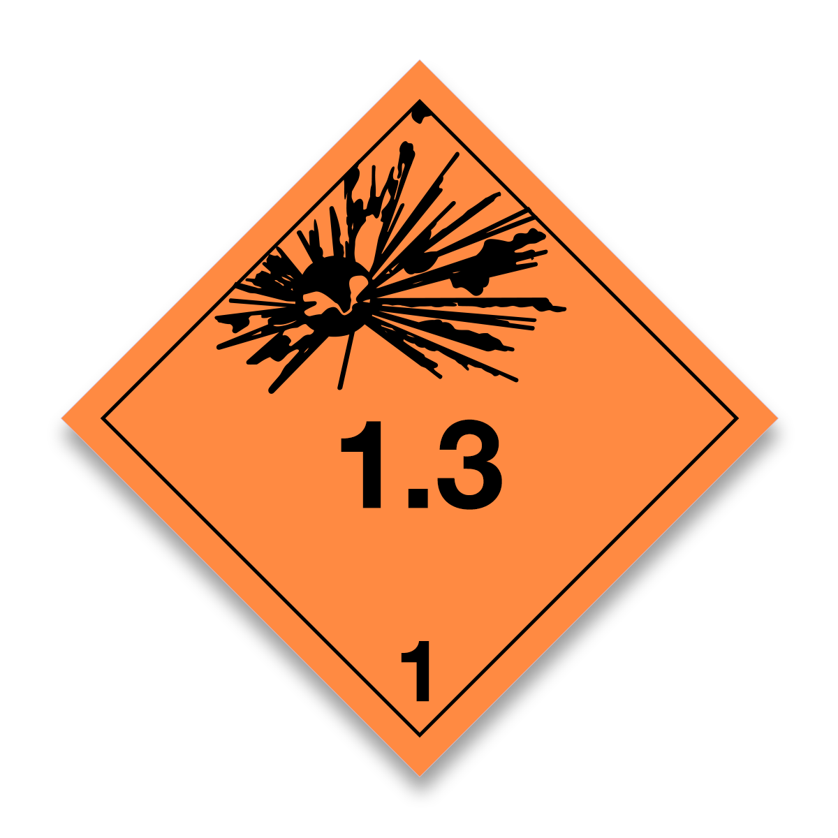 Class 1 Explosive 1.3 Placard/Container Label