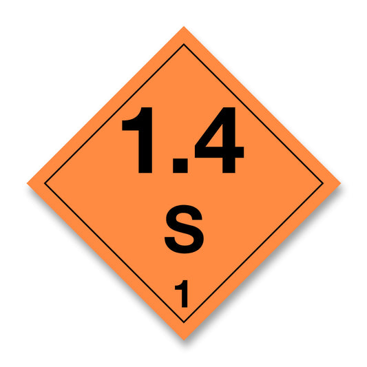 V1.4S Hazard Label 100mm x 100mm Class 1 Explosive -  No Text - Rolls of 250- Code V1.4SN