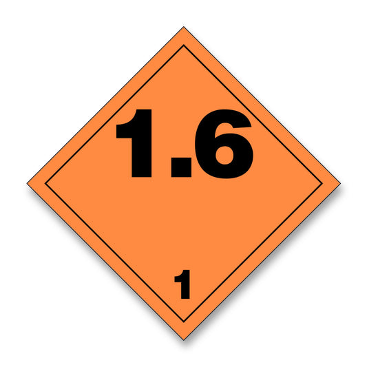 Placard/Container Label 250mm x 250mm Class 1 Explosive 1.6