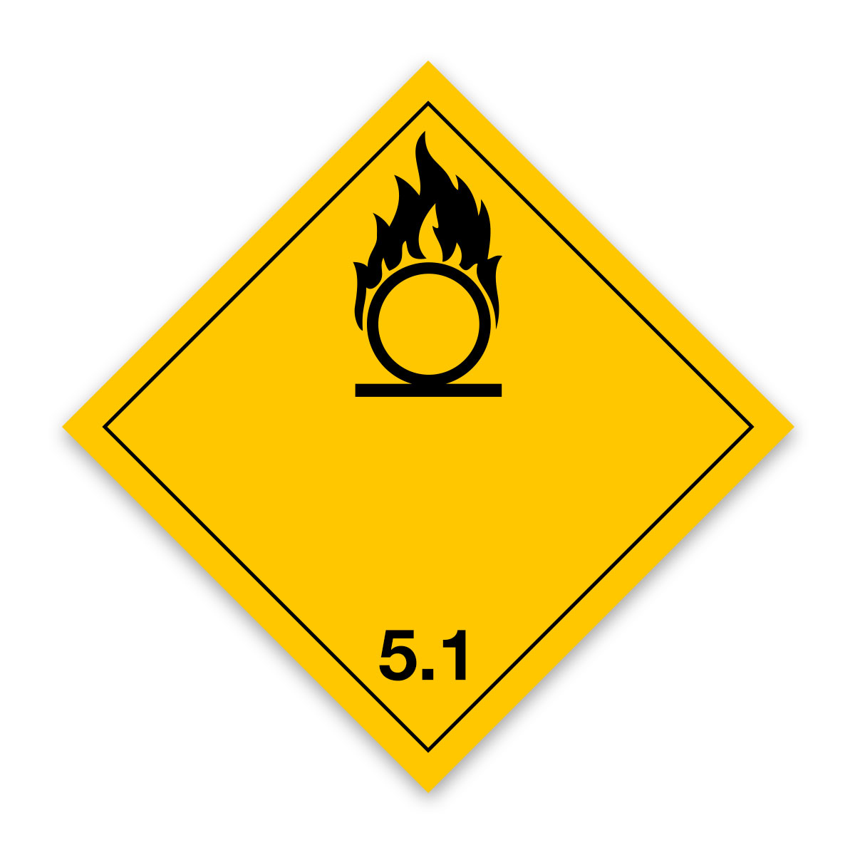 Class 5 Oxidizer 5.1 Placard/Container Label