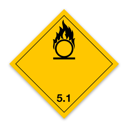 Placard/Container Label 250mm x 250mm Class 5 Oxidizer 5.1