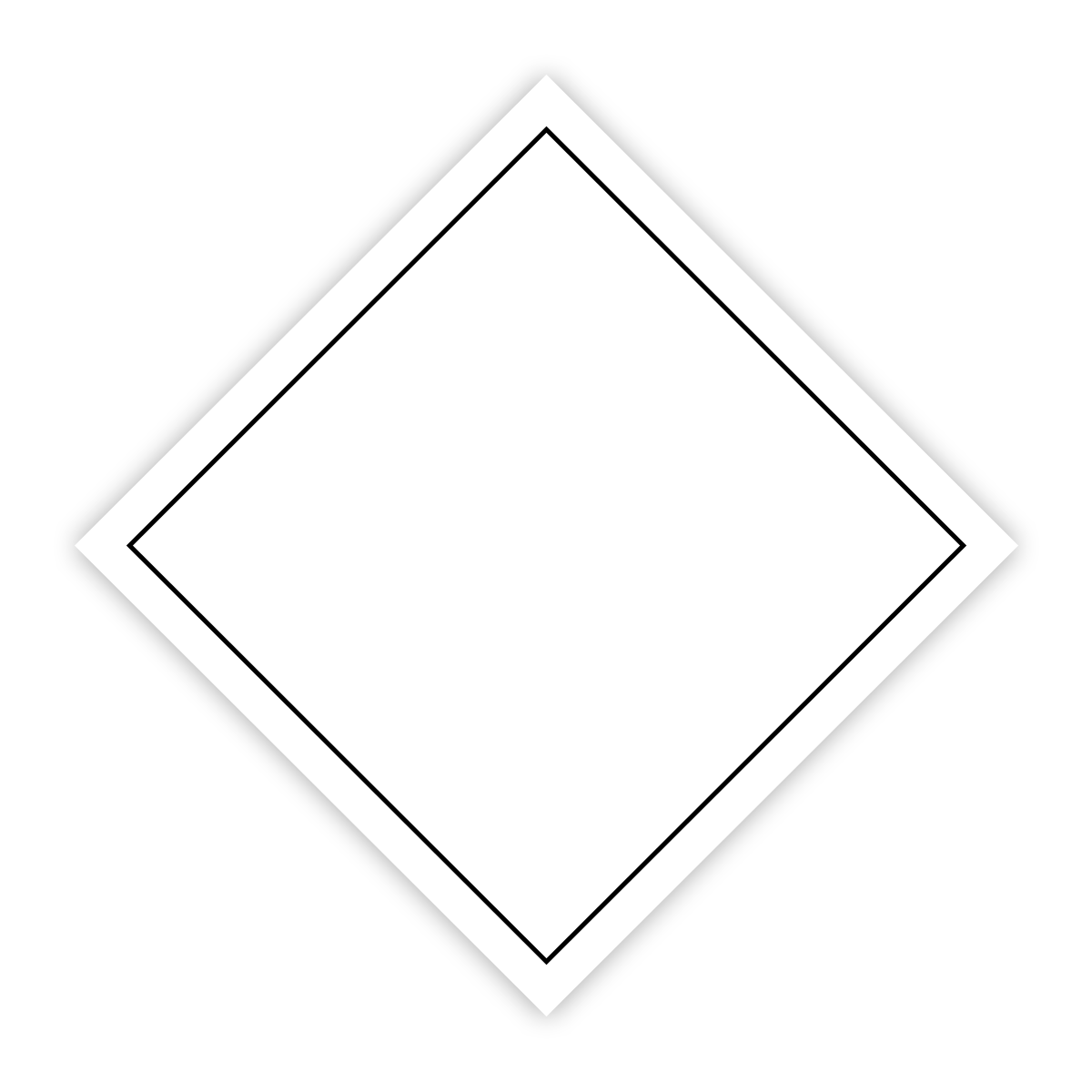 Blank White Diamond Package Label 100mm x 100mm  - Rolls of 250