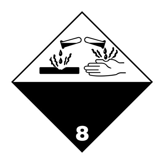 Placard/Container Label 300mm x 300mm Class 8 Corrosive 8