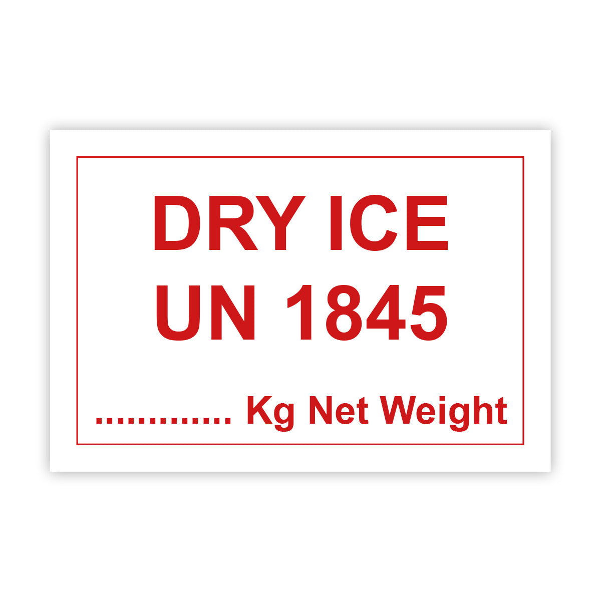 Dry Ice Handling Label