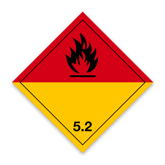 Placard/Container Label 250mm x 250mm Class 5 Organic Peroxide 5.2