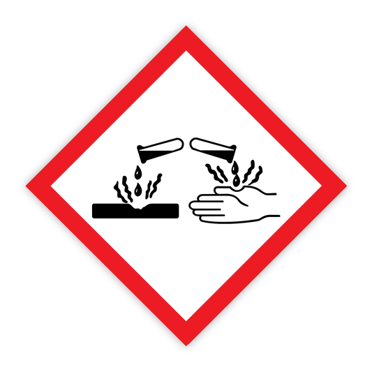 Corrosive Label - 100mm x 100mm- Rolls of 250