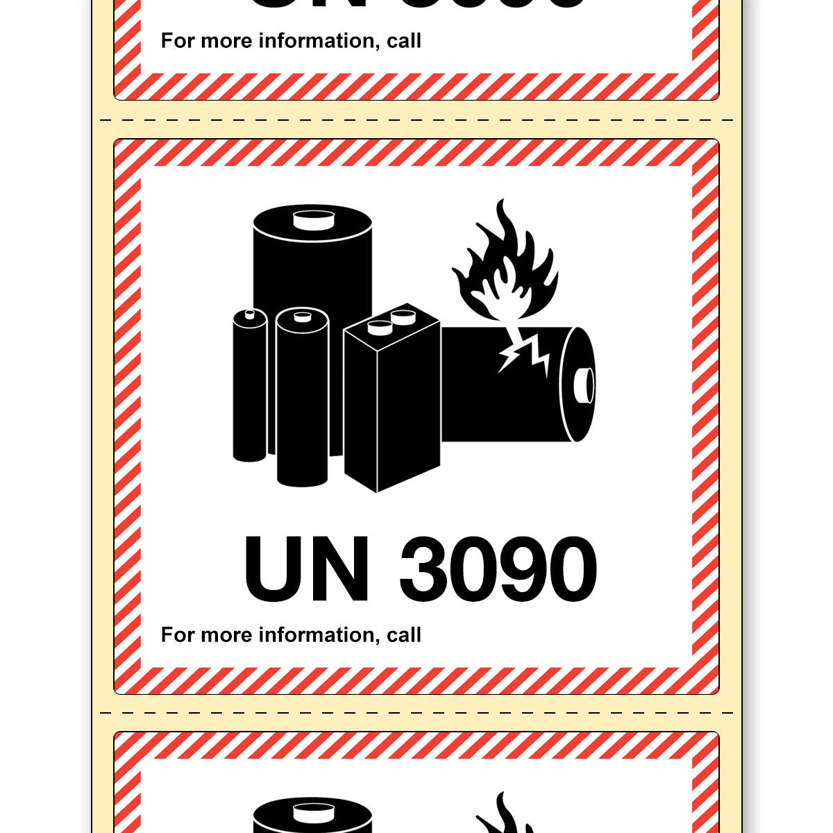 ION 3090 Lithium Battery Handling Label