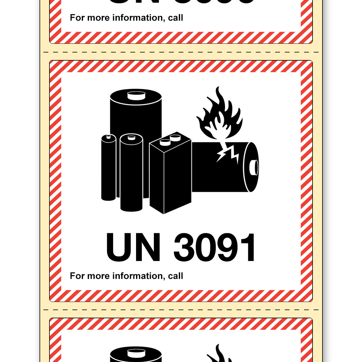 ION 3091 Lithium Battery Handling Label