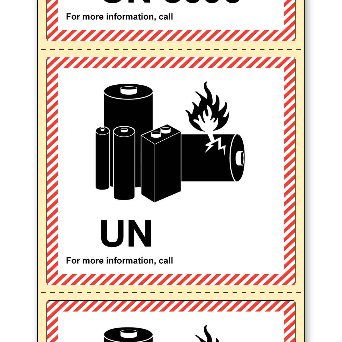 Lithium Battery Blank Handling Label