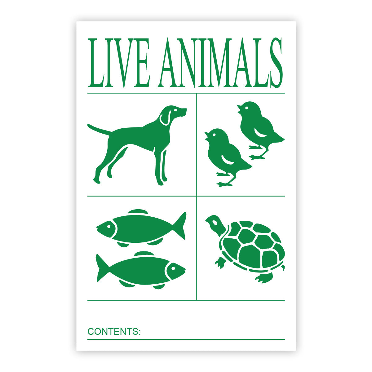 LIVE ANIMAL Handling Label
