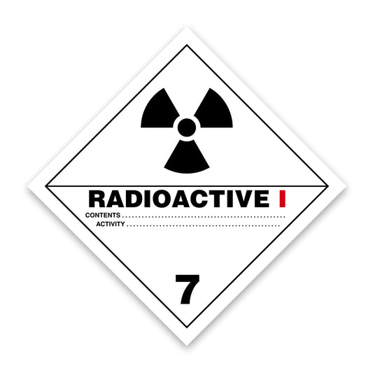 Code V7.1 Hazard Label 100mm x 100mm Class 7 Radioactive 7 I (7.1) - Rolls of 250