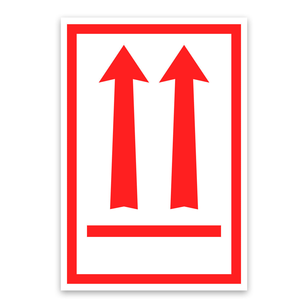 Red Arrow (Orientation) Handling Label - 75mm x 110mm - Rolls of 250