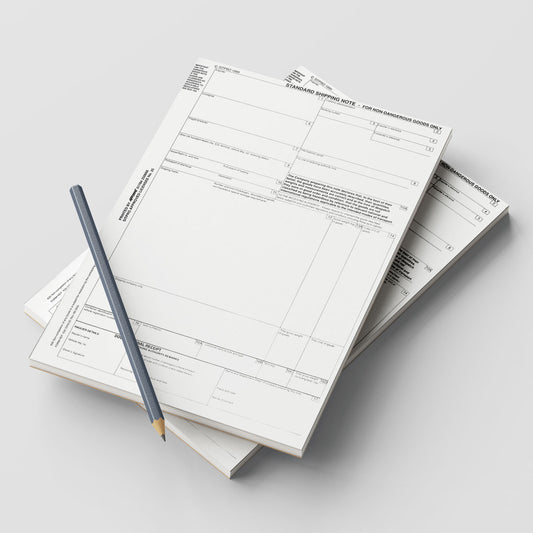 Standard Shipping Notes 4 Part Tipped Sets - Glued at Top