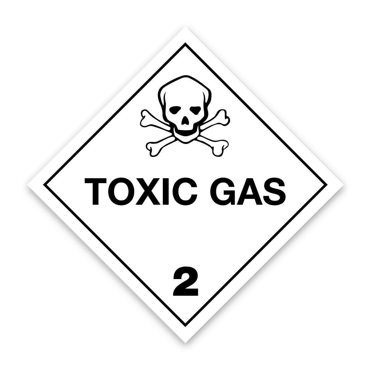 V2.3 Toxic Gas 2.3 Hazard Label Class 2 100mmx100mm  - Rolls of 250
