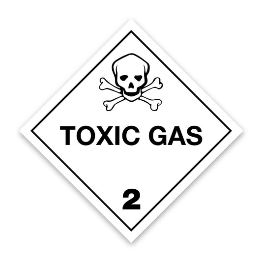 V2.3 Toxic Gas 2.3 Hazard Label Class 2 100mmx100mm  - Rolls of 250