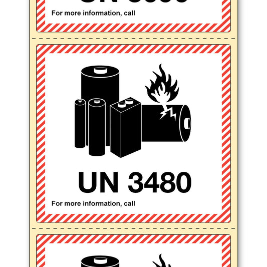 ION 3480 Lithium Battery Handling Label