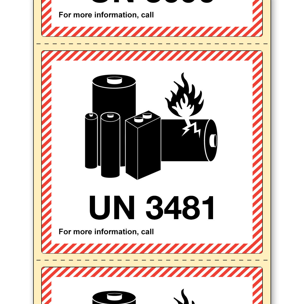 ION 3481 Lithium Battery Handling Label