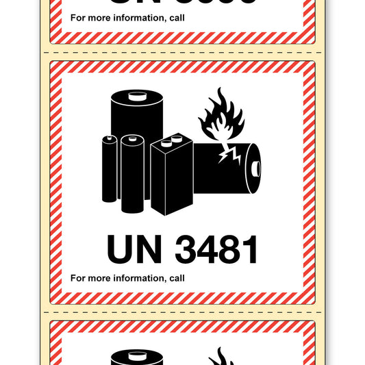 ION 3481 Lithium Battery Handling Label