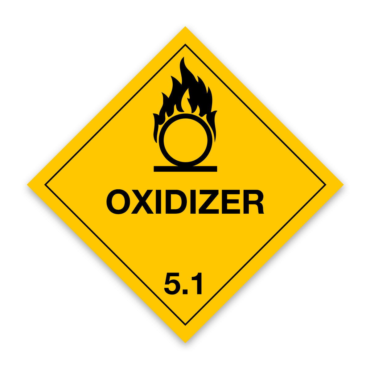 V5.1 Class 5 Oxidizer 5.1 Hazard Label