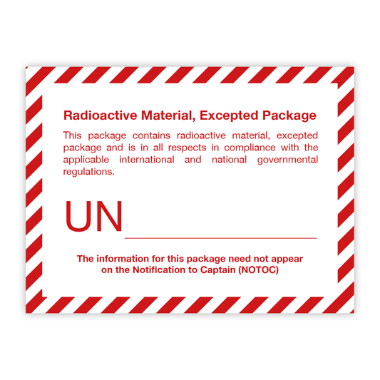 Radioactive Material Quantities Package Label 100mm x  75mm  - Rolls 250