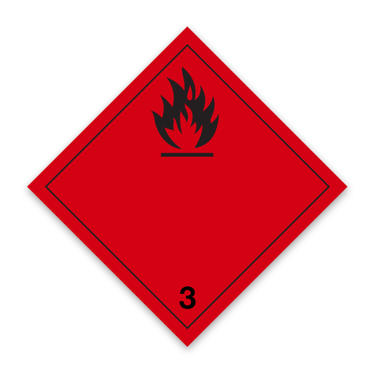 Placard/Container Label 250mm x 250mm Class 3 Flammable Liquid 3