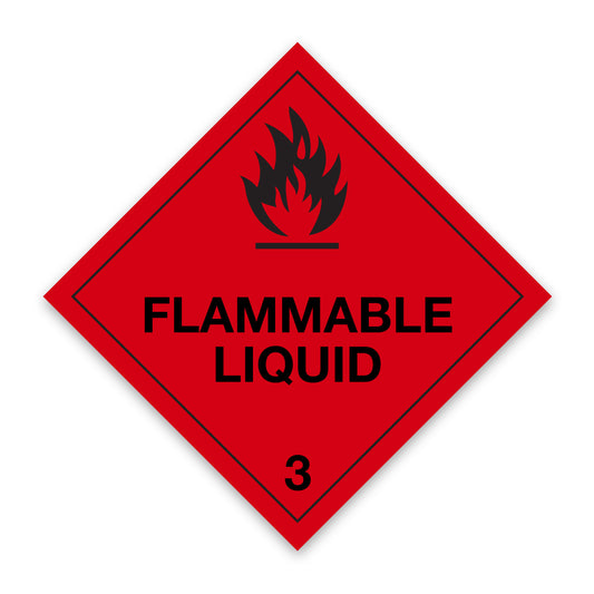V3 Flammable Liquid 3 Hazard Label  Class 3 100mm x 100mm - Rolls of 250