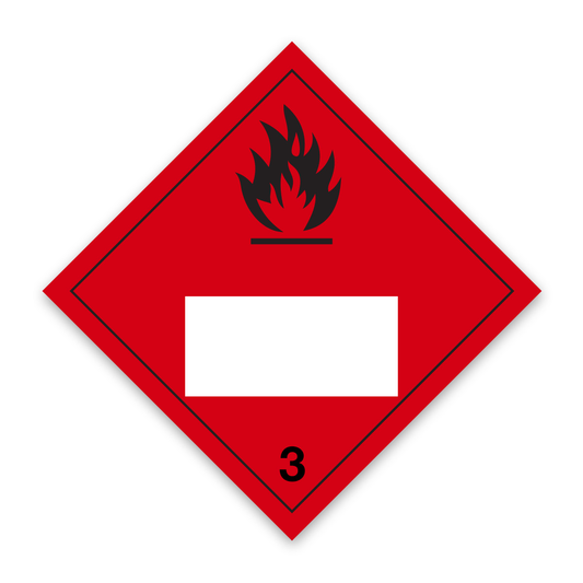 Placard/Container Label300mm x 300mm Class 3 Flammable Liquid 3