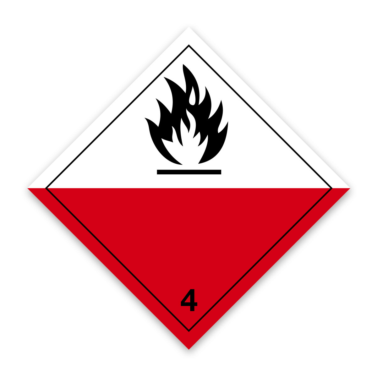 Class 4 Spontaneously Combustible 4.2 Placard/Container Label
