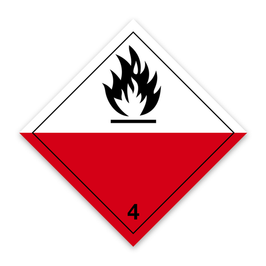Placard/Container Label 250mm x 250mm Class 4 Spontaneously Combustible 4.2